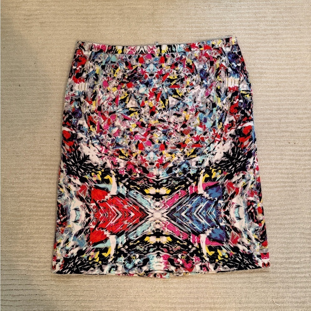 Tahari Colorful Abstract Pencil Skirt
